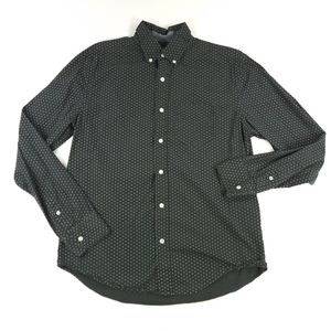 American Eagle Polka Dot Dark Gray Button Down